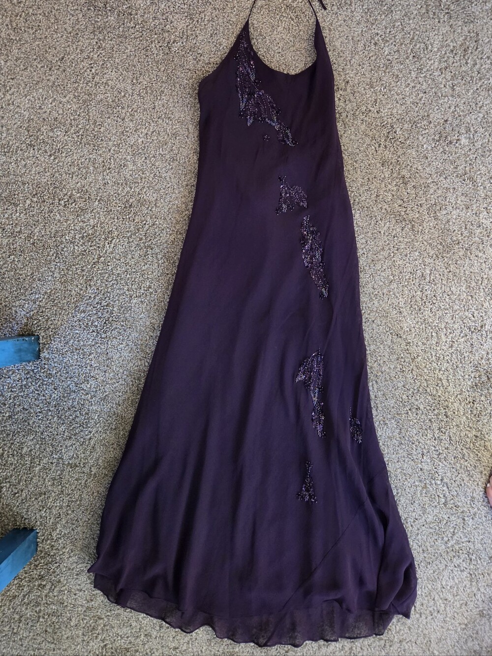 Jones New York Y2K Deep Plum Beaded Evening Dress